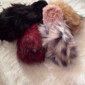 Colorful Faux Fur Slides